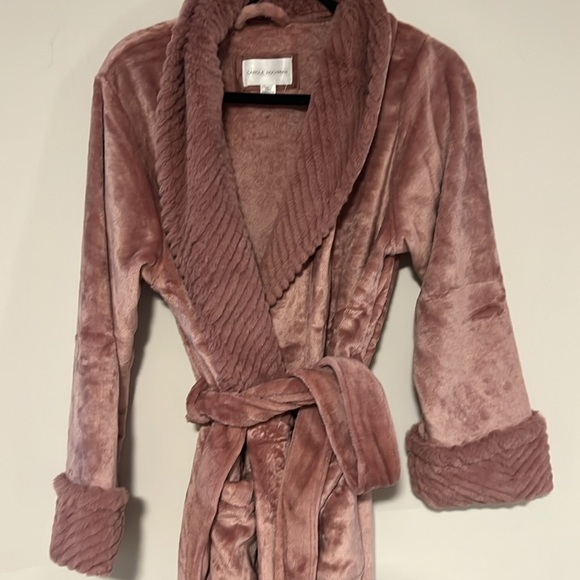 Carole Hochman | Women's Plush Wrap Robe | Pink - Picture 4 of 5